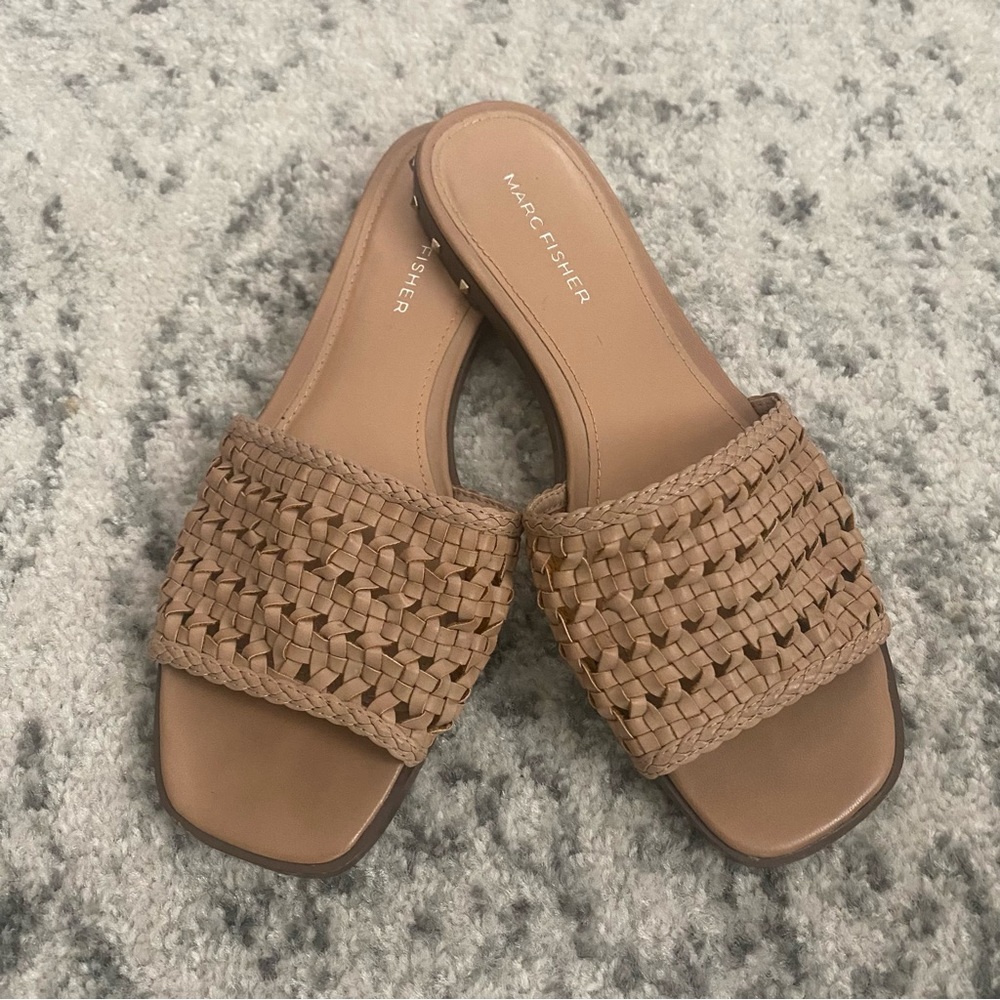 Marc Fisher Women's Tan Woven Sandals
